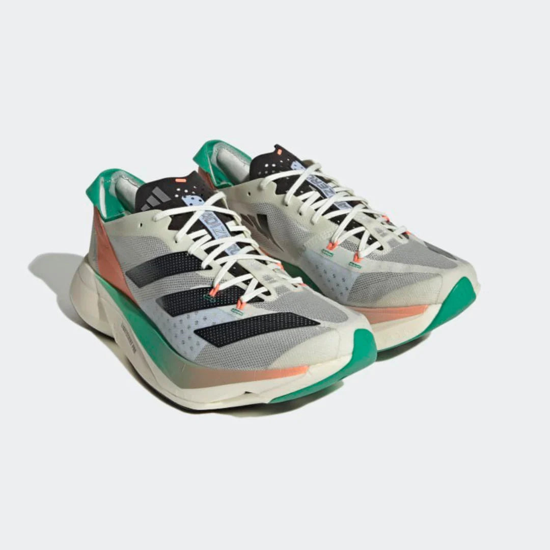 Adidas Adizero Adios Pro 3 — Branco/Preto/Fusão Coral