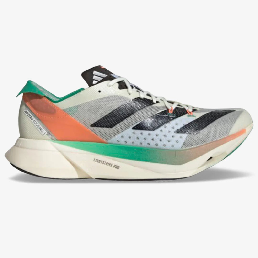 Adidas Adizero Adios Pro 3 — Branco/Preto/Fusão Coral